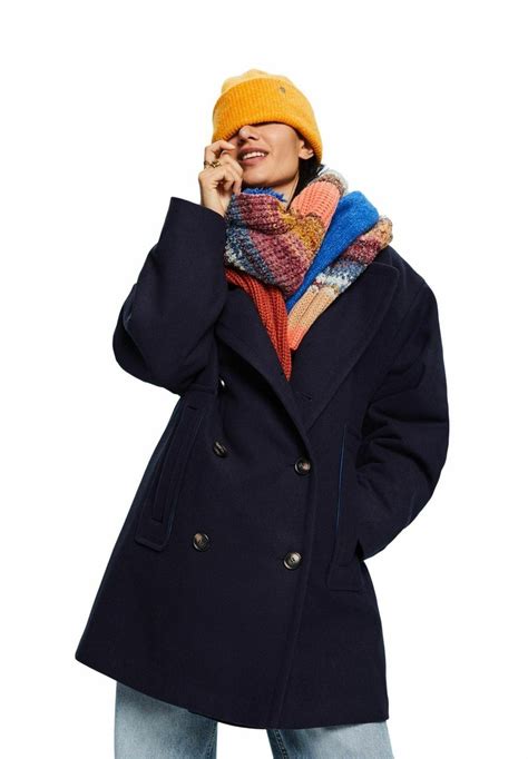 amazon esprit cappotto corto uomo blu navy